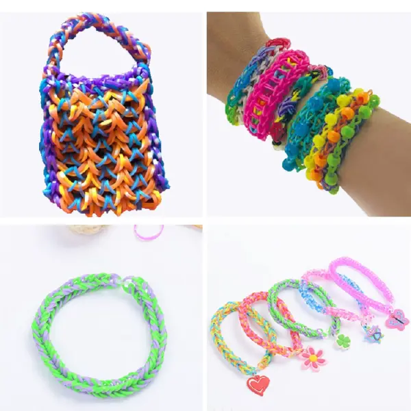 2500+ Rubber Bands,Loom Bands Kit, DIY Rubber Bands Set for Bracelet,22 pendant, 80 + Beads, 3 Crochet Hooks,  100 transparent S buckles, Gift for Boys Girls 5