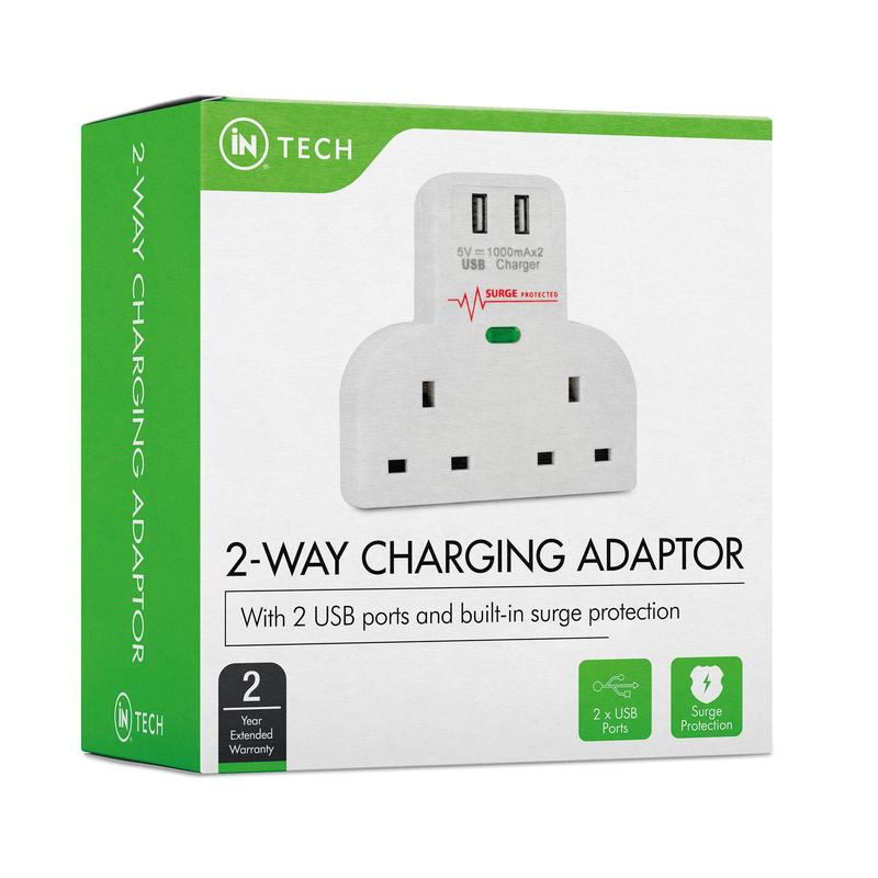 Double Plug Adapter With Twin USB Charging 4