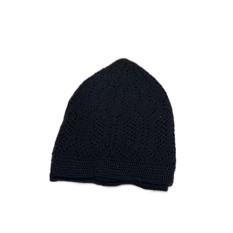 Black & White Prayer Cap for Men - Regular Size Islamic Skull Cap 2