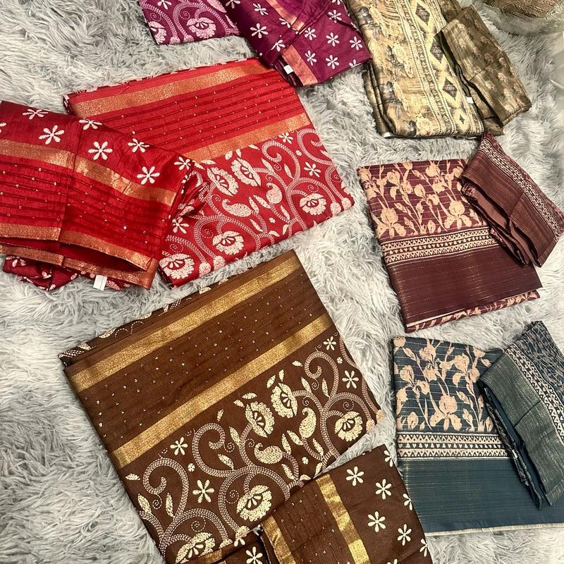 Women's Printed Flora Saree with Sequence Border for Formal Occasions - Womenswear 2