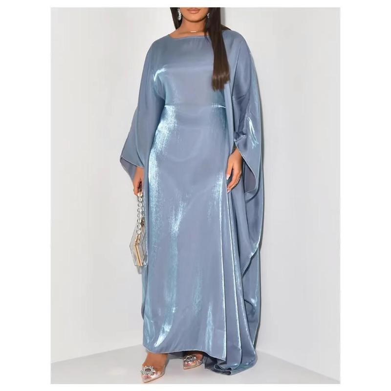 Shimmer Batwing Abaya With Elasticated Waist/Tie 6