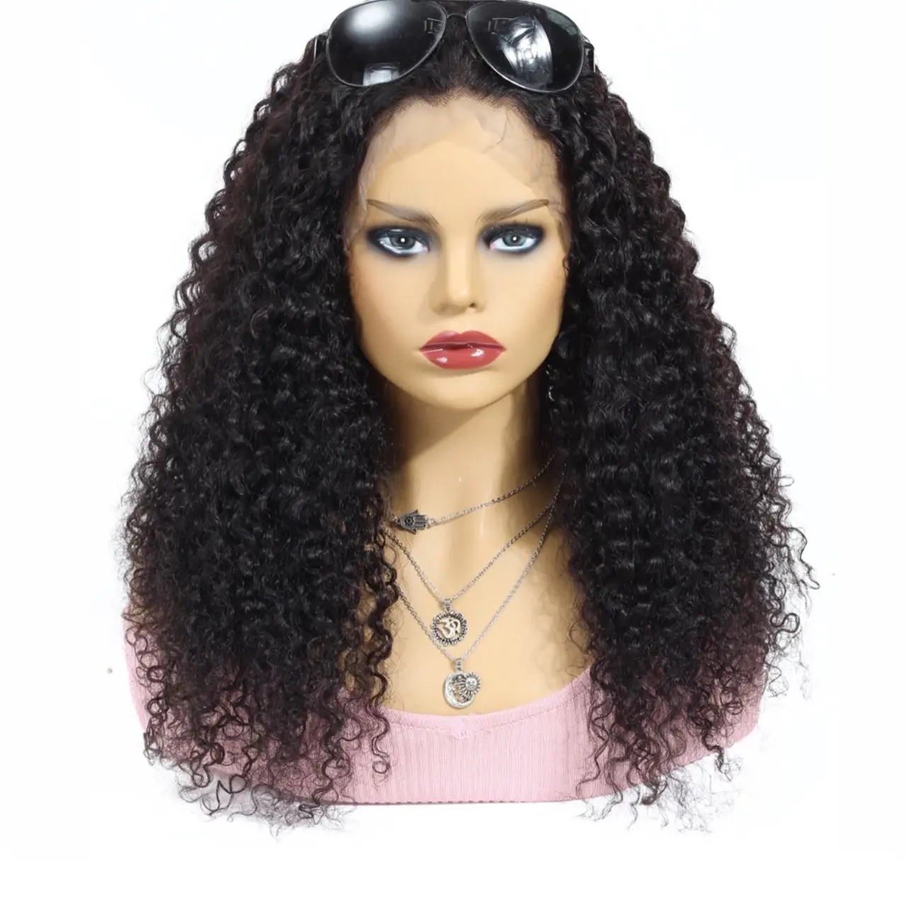 Top Quality Virgin Hair Kinky Curly Lace Wig. 18 inches. Cuticle Aligned Virgin Hair