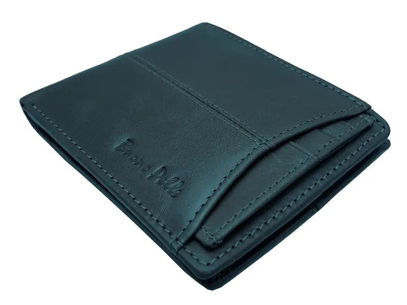 Men's Designer Buono Pelle Quality Leather Wallet Credit Card Coin Purse 4