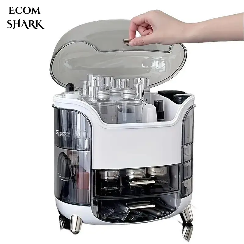 Large Cosmetic Organizer with Drawers and Compartments for Cosmetics, Skincare, Jewelry, and Lipstick Storage - Dustproof Design Compact Box Vanity 8