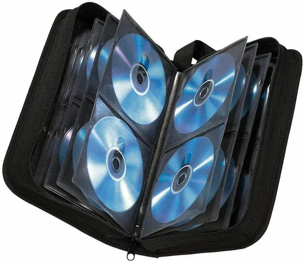 80 CD Case DVD Games Discs Storage Holder Organiser Sleeve Wallet Car Home BLACK