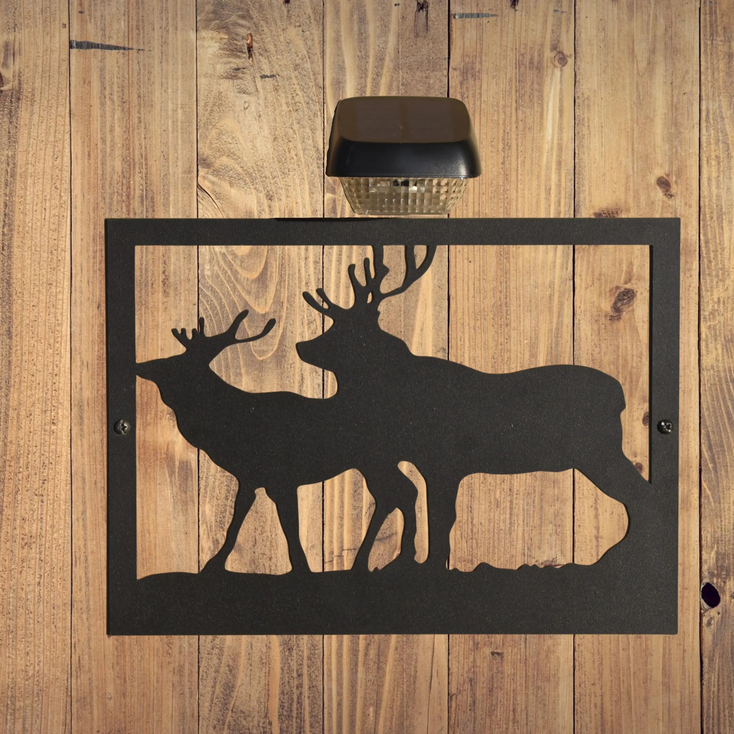 Rustic Garden Wall Art with Solar Lights - Multiple Patterns Available