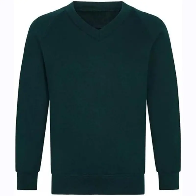 ZEROX-WORLD  Girls Jumper Pullover V Neck School Uniform Kids Long Sleeve Sweater 2