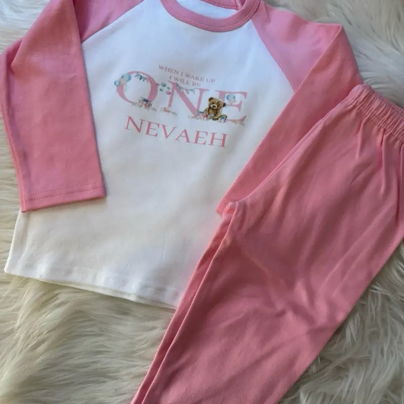 Personalised Children's Birthday Pyjamas - Pink or Blue, Any Theme 2