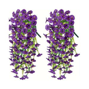 2-Pack Artificial Hanging Flowers Lifelike Leaves Outdoor Indoor Home Office Garden Décor Holidays Thanksgiving Valentine’s Mother’s Day Boho Style Floral Vines Wedding Special Events Home Decorative Ornaments Wisteria Faux Plant Artificial Flower Bouquet