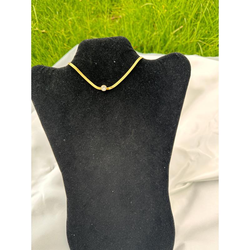 Dita Super Double Electroplated Hypoallergenic Stainless Steel Choker Chain Necklace 1