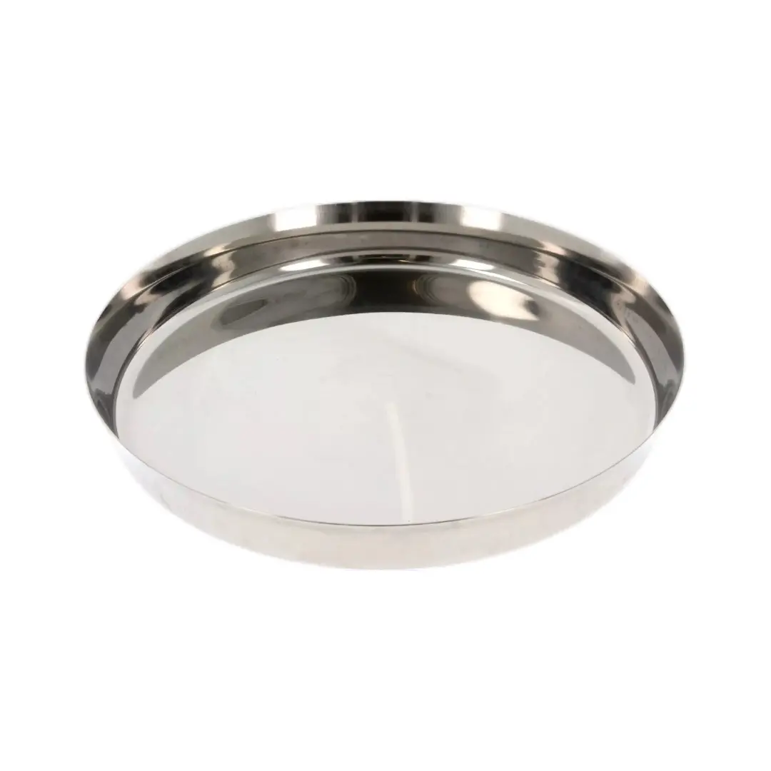 Stainless Steel Thali Plate Tray Indian Dinner Platter Serving Dish Kumcha Round Heavy Style Thala Straight Edge