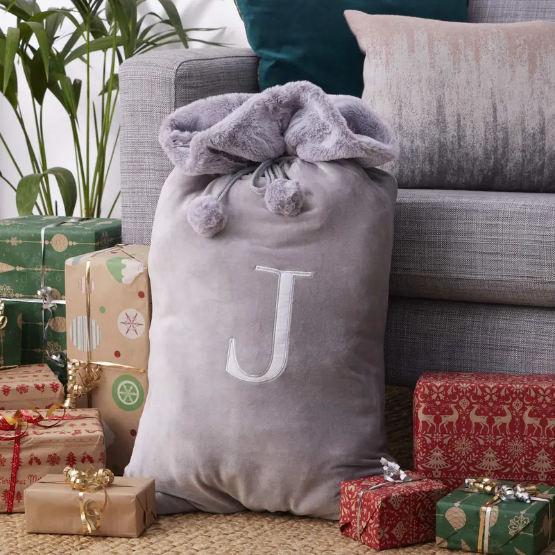 Luxury Christmas Sacks & Stockings with Monogrammed Letter 2