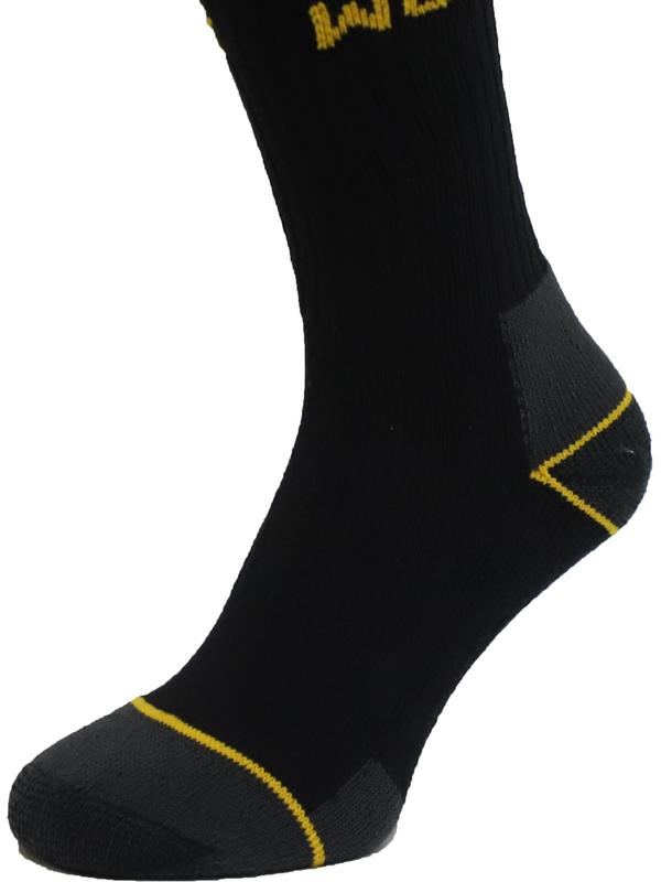 10 Pair Men's Heavy Duty Work Socks Black Reinforced Heel & Toe Rich  Optimal Comfort - Size UK 6-11 Cotton Plain Summer Winter Ankle Menswear Basic Stretch Top Medium Polyester 8