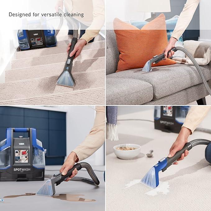 Vax SpotWash Duo Spot Cleaner | Lifts Spills and Stains from Carpets, Stairs, Upholstery | Dedicated Messy Tool for Pets – CDCW-CSXA, 1 Litre, Grey/Blue, 440W 4