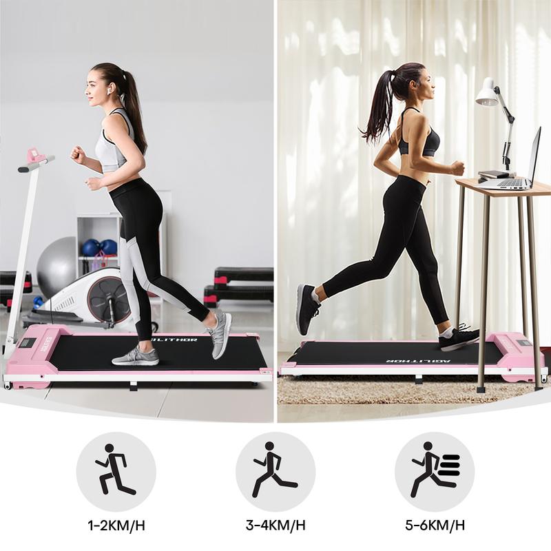 Foldable Walking Mat With T-shaped Handle, 2 In 1 Under Desk Walking Mat Treadmill, Portable Folding Treadmill For Office And Home walking  pad 4