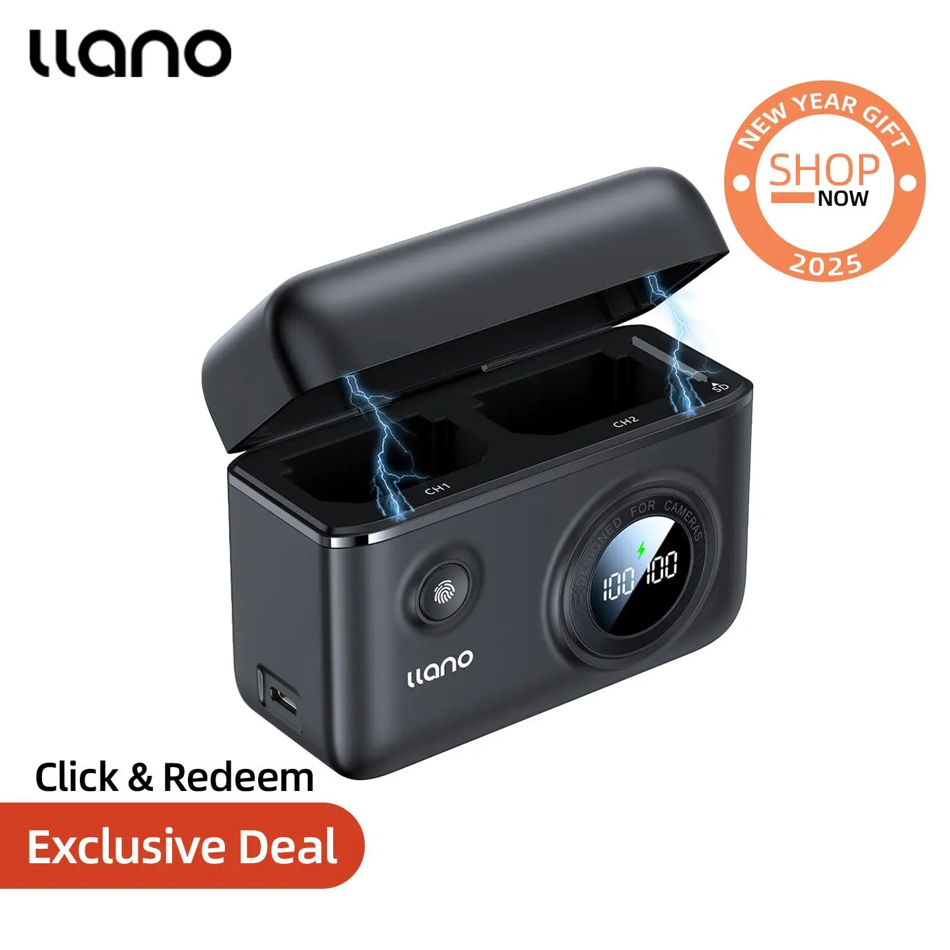 llano Camera Battery Rapid Charger Dual USB C Charger, For Sony, Nikon, Canon, Smart Digital Display, Magnetic Clip Cover, Today's Specials, Digital Products, 3C Digital Essentials, Camera Battery-Spring Gifts-Springtok