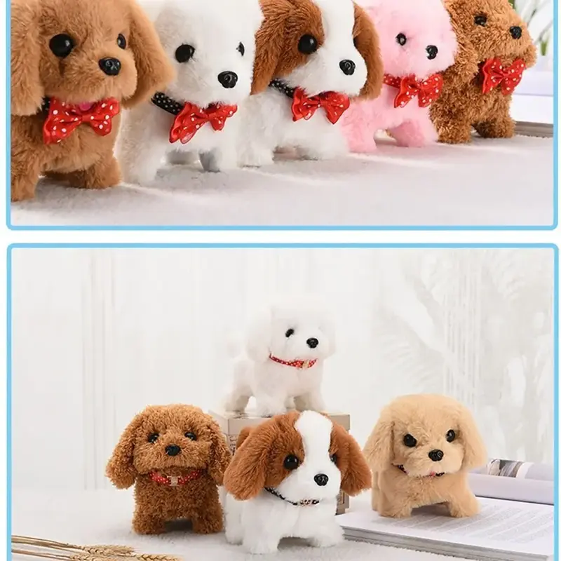 Walk Bark Nod Wag Tail Simulation Electric Dog Plush Electric Puppy Bottom Switch Electric Pet Kids Toys 2