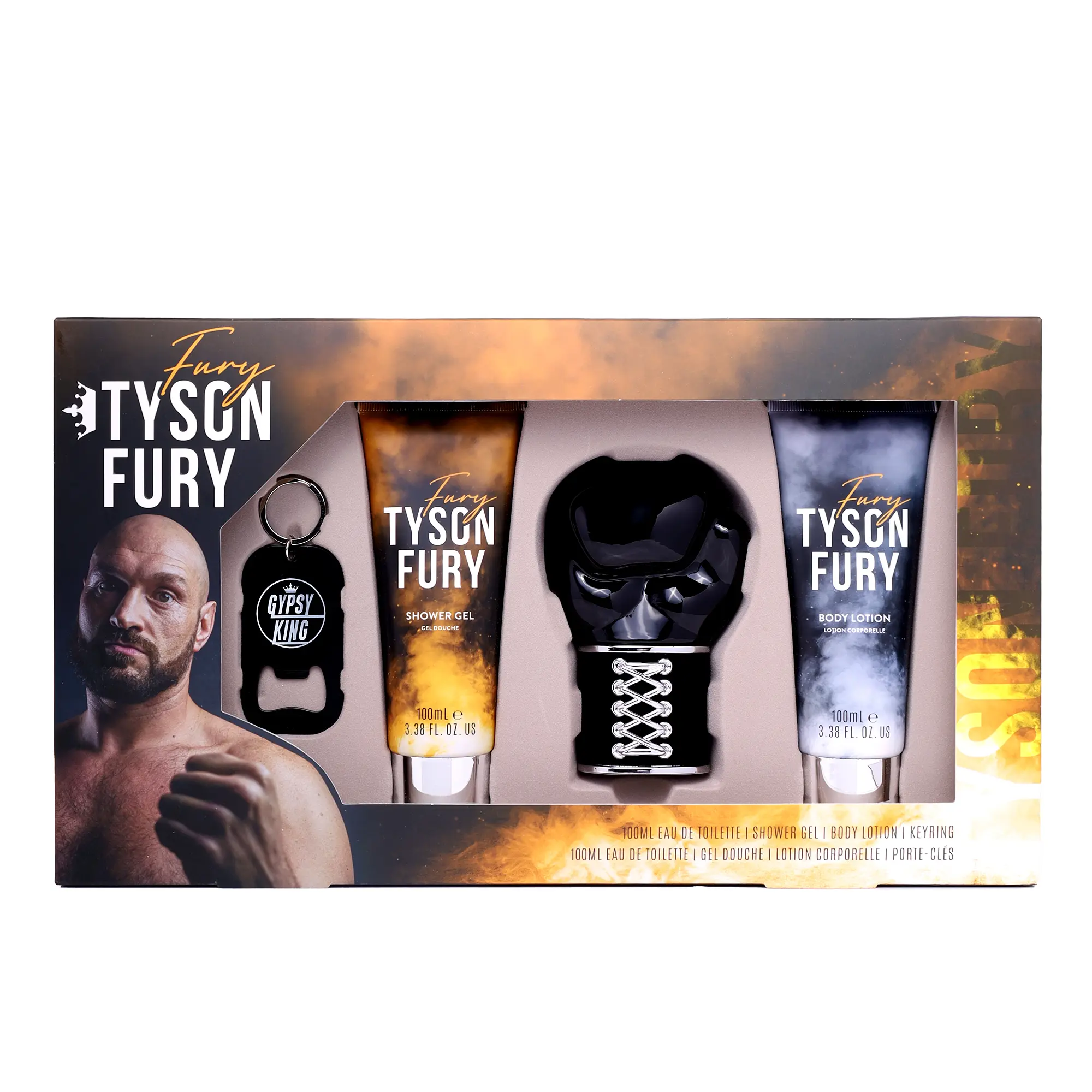Tyson Fury 100ml Eau de Toilette, 100ml Shower Gel, 100ml Body Lotion Gift Set for Men