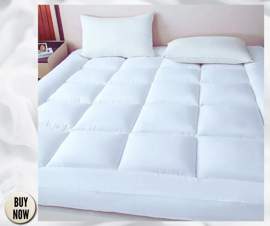 Premium 5cm Thick Mattress Topper Double Bed - Ultra Soft, 82 Gsm Micro Fabric Quilted Design, And Breathable For Maximum Comfort With High-Quality Super Fluffy Microfiber Polyester Of 100% Hollow Fiber.