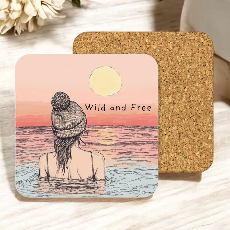 Wild and free cork backed wild swimming coaster 0