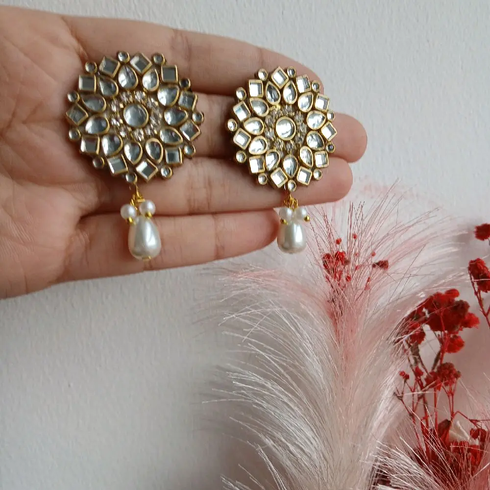 Handmade kundan Tops Earings