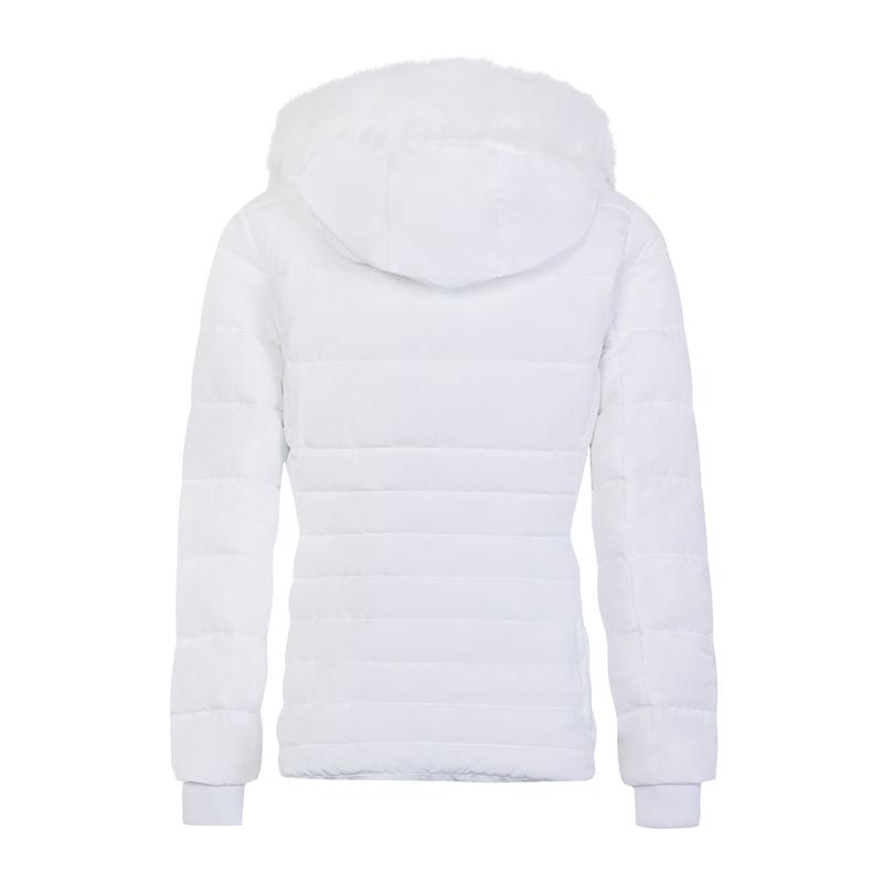 Spindle Womens Ladies Premium Quality Hooded Short Fur Parka Quilted Padded Puffer Coat | Zip Side Pockets | Luxurious Detachable Faux Fur on Hood 8
