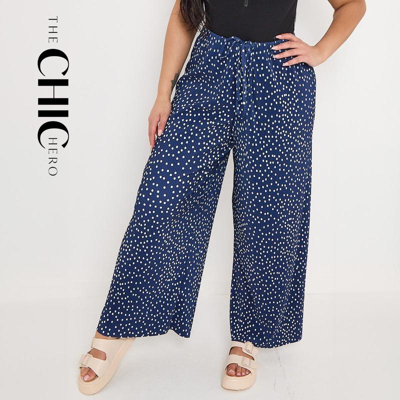 ChicHero Multi Colour Autumn Winter Collection Elastic Waist Comfort Pleated Trousers with Comfortable Fit 4