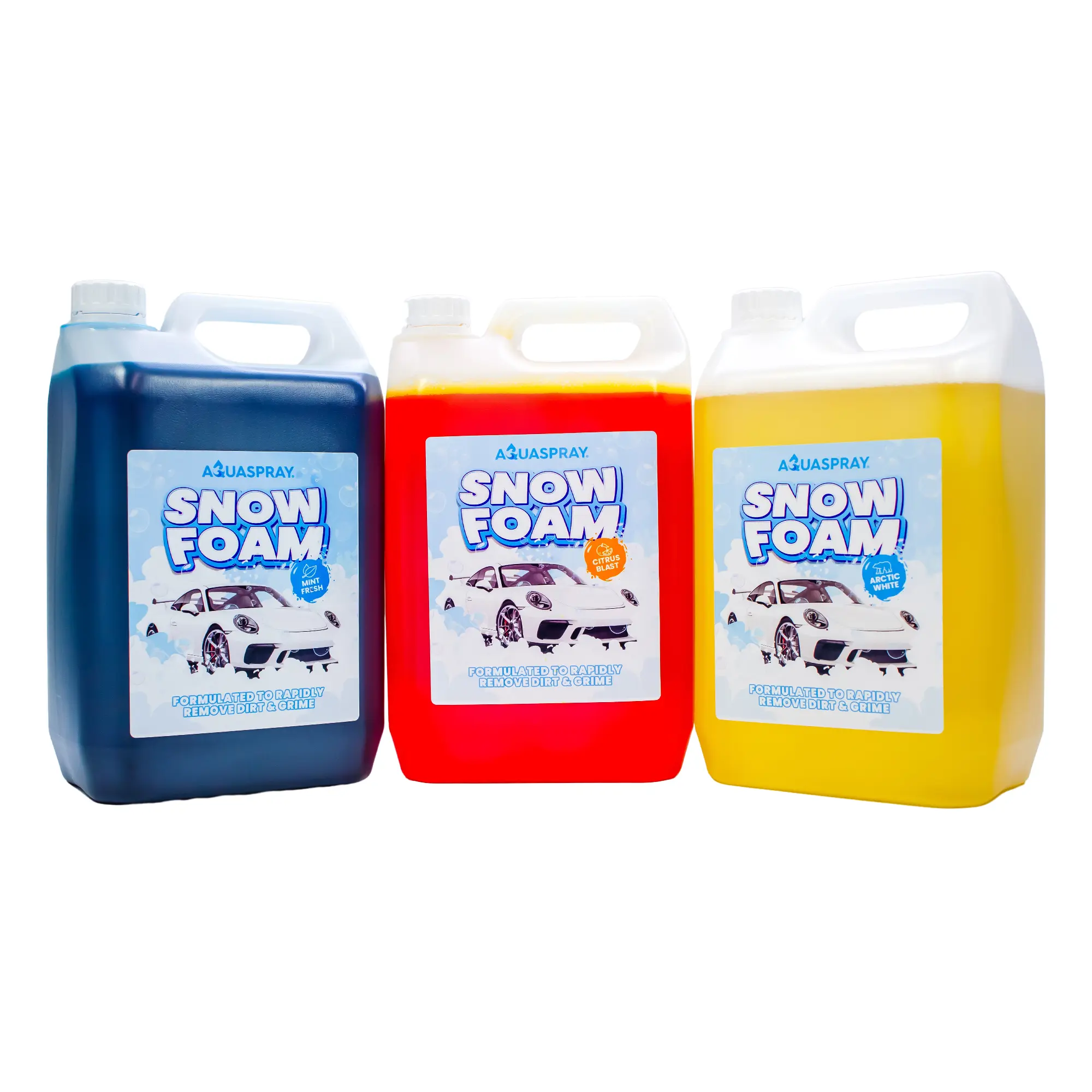 Aquaspray Snow Foam Car Wash Detergent (5 litres) mobile detailer coloured snowfoam water spray snow  foaming quick  detailer foam  car snow  foam