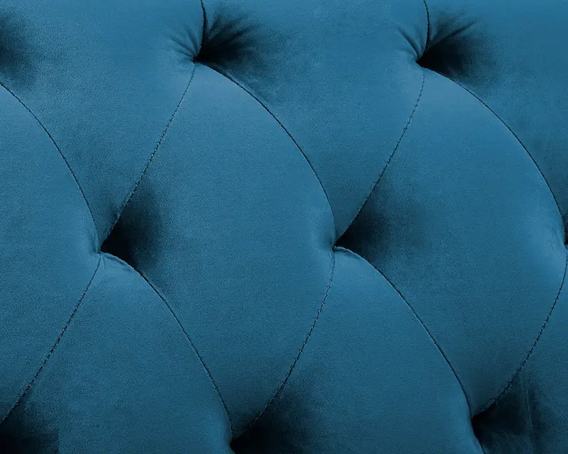 Ascot Chesterfield 3 Seater Sofa Blue Velvet 8