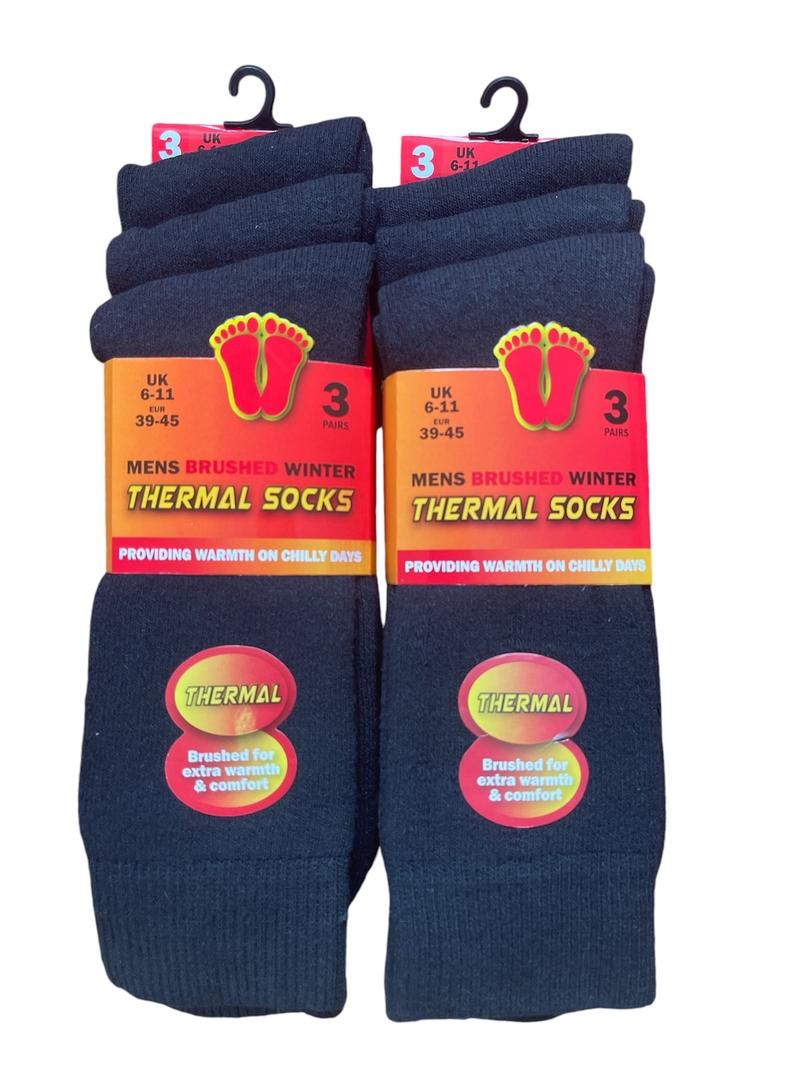 Product Introduction of Mens Black Thermal Socks - 6 Pairs, Thick Extra Warmth Work Boot Socks, Size 6-11 - Underwear, Menswear 1