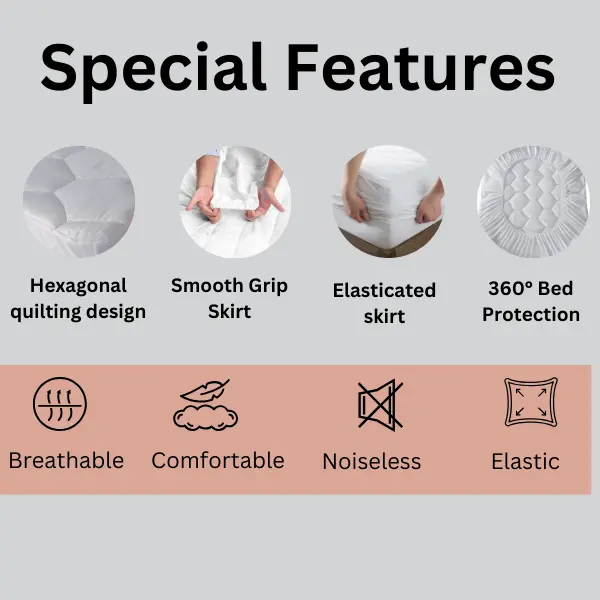 Quilted Mattress Protector 40cm Extra Deep Fitted Mattress Cover, 200 GSM Triple Filled Mattress Protector with Elastic Skirt, Breathable and Noiseless Bed Cover, Machine Washable (White) Soft luxury bedding  set bed  accessories cute  bedding  sets 2