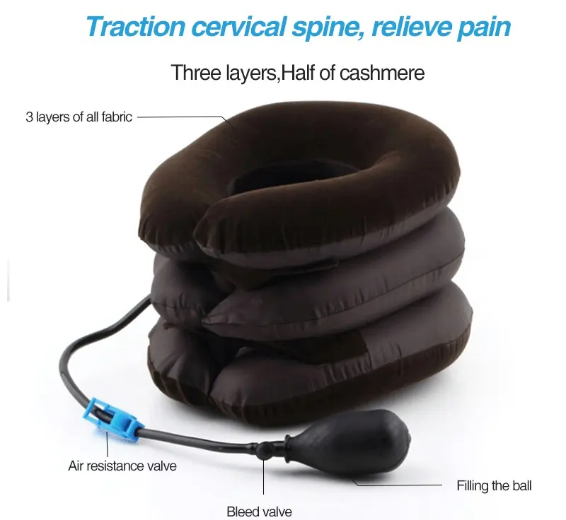 UK Neck Cervical Head Stretcher Pain Traction Support Brace Inflatable with Air Pump 8