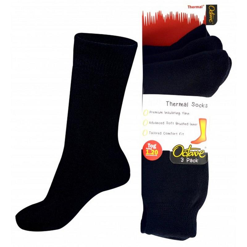 Octave® Kids Thermal Socks 1.2 TOG 3 Pack - Black 0