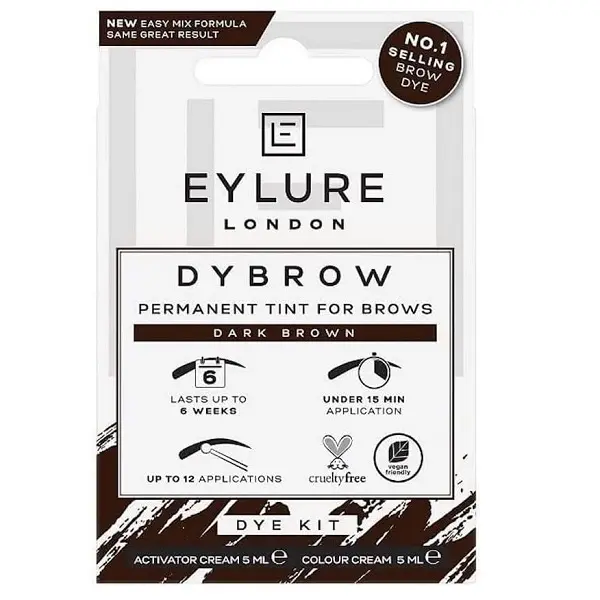 Eylure Dybrow Permanent Tint Kit for Brows - Dark Brown - Makeup, Cosmetic