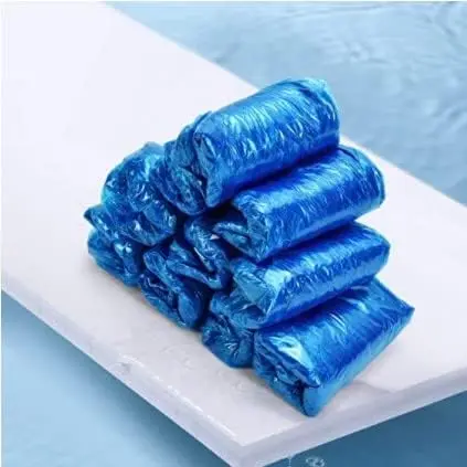 HOT BARGAINS 100 X Disposable Blue Arm Covers + 100 x Blue Aprons Combo Waterproof Arm Sleeves and Aprons For Cooking, Medical, Cleaning Etc. Kitchen Pack Kitchen Pack Kitchen Pack Plastic 1
