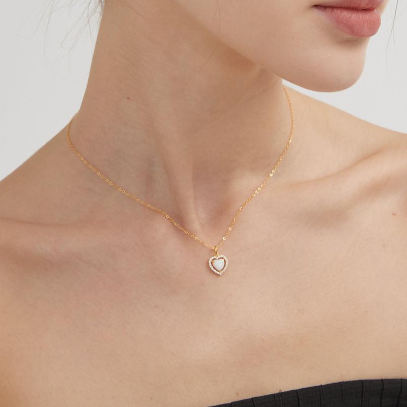 Opal Sweet Heart Necklace (S925) 1