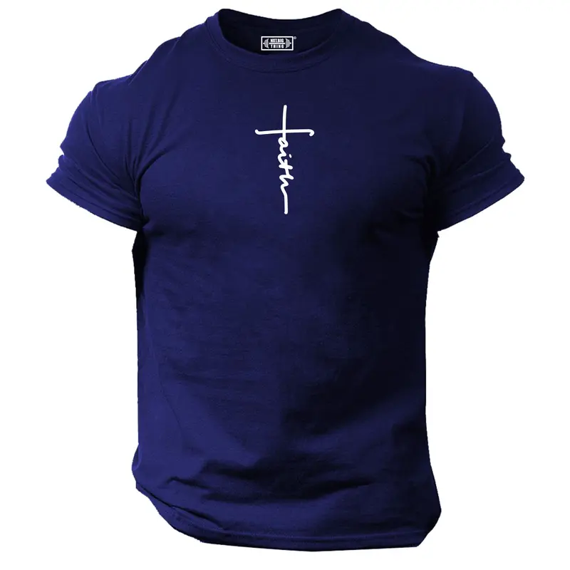 Faith T Shirt Gym Clothing Bodybuilding Weight Training Workout Exercise Kick Boxing Martial Arts MMA Karate Gymwear Men Tee Top 6