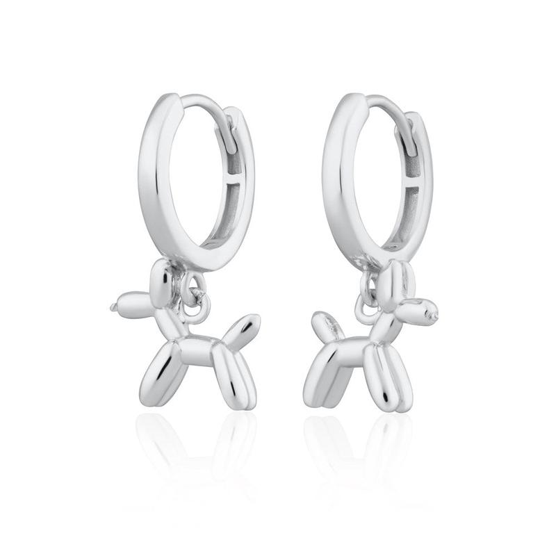 Balloon Dog Charm Hoop Earrings 0