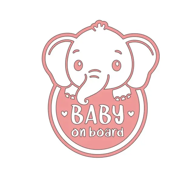 Baby Boy On Board Elephant Car Bumper Sticker Vinyl - High Quality Outdoor Sticker for Vehicle Window or Bodywork - Decor, Decorative 4