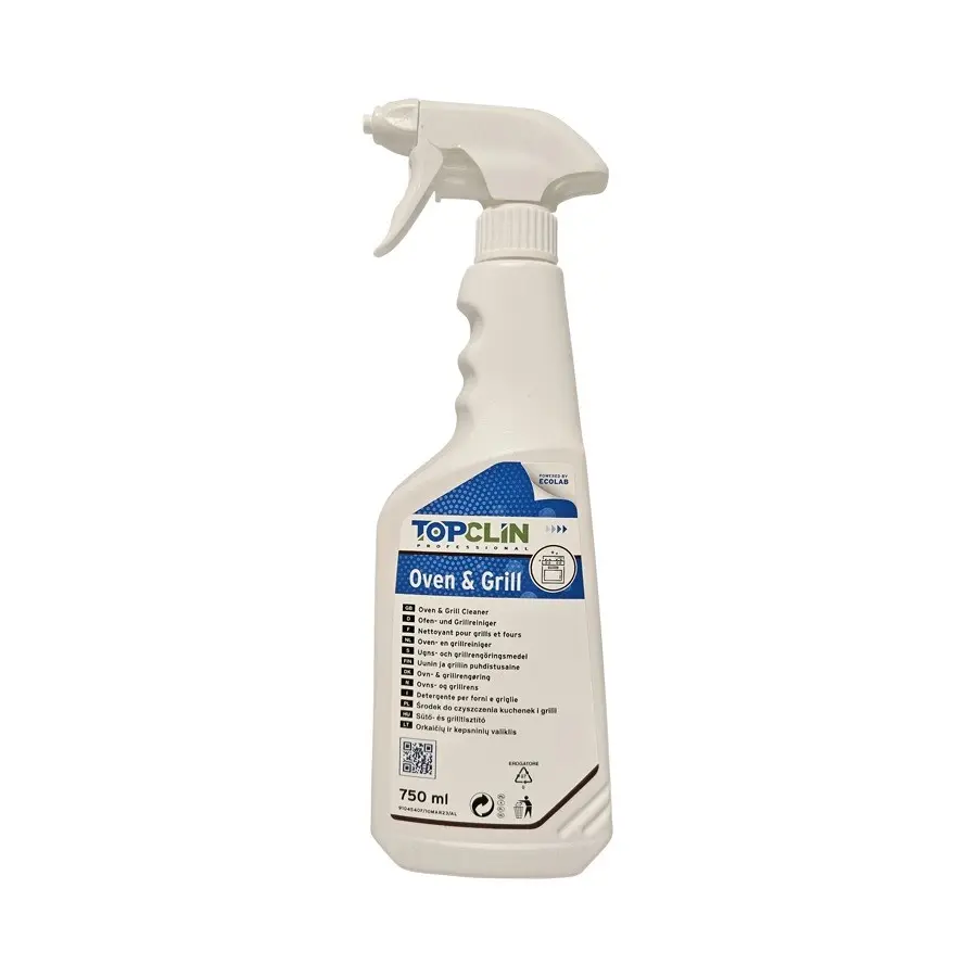 Topclin Oven & Grill Cleaner - 750ml | Powerful Degreaser for Ovens & Grills | Easy Spray Application | Non-Toxic & Biodegradable