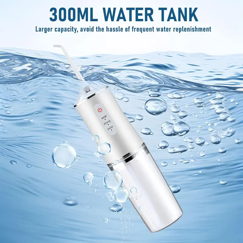 Electric Water Flosser Cordless for Teeth 3 Modes 4 Jet Tips Cleaning and Flossing Water Dental Portable Floss Irrigator Oral Water Flossed Rechargeable Tonsil Stone Travel Adults 1