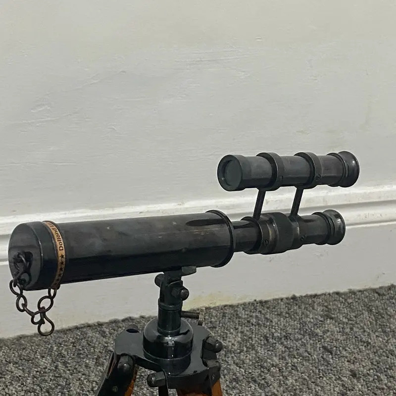 Nautical Telescope 10 Inch Double Barrel Solid Brass Spyglass With Wooden Tripod uk based seller 7