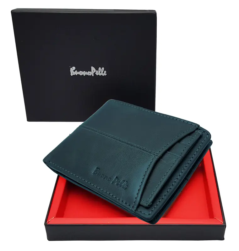 Men's Designer Buono Pelle Quality Leather Wallet Credit Card Coin Purse 0
