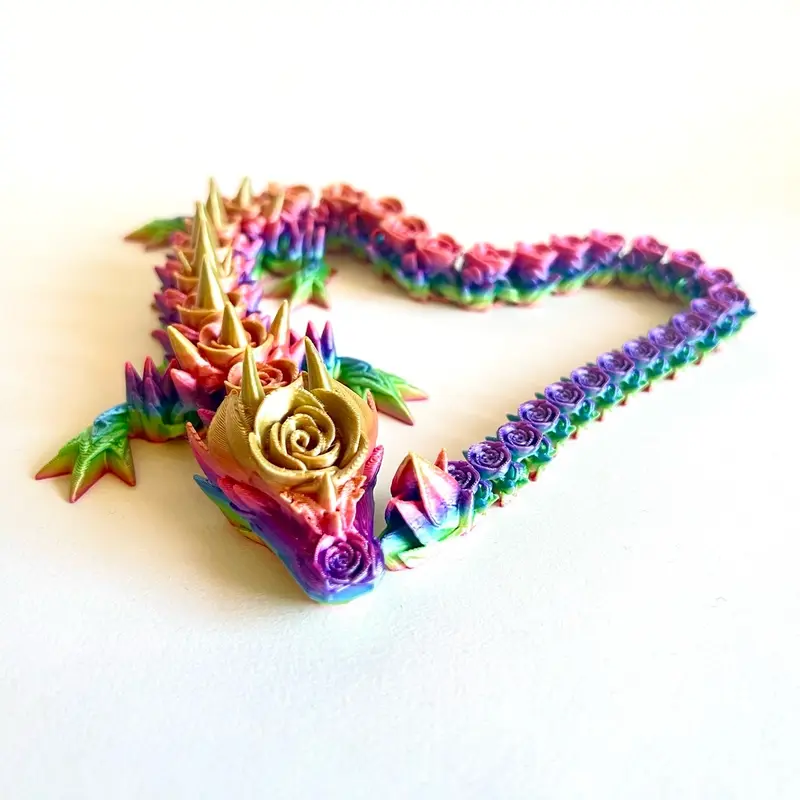 Cinderwing3D Rose Dragon: 3D Printed Fidget Toy | Desk Buddy Multicoloured 2