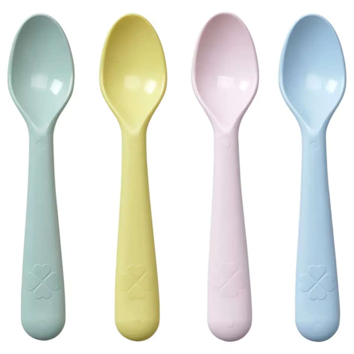 Spoon Mixed Colours 4pcs-Kids Classic Spoon- Plastic Won't Break and It's Harmless - Reusable for Kids Home Kitchen or Picnics use Colorful Cutlery Reusable Tableware
