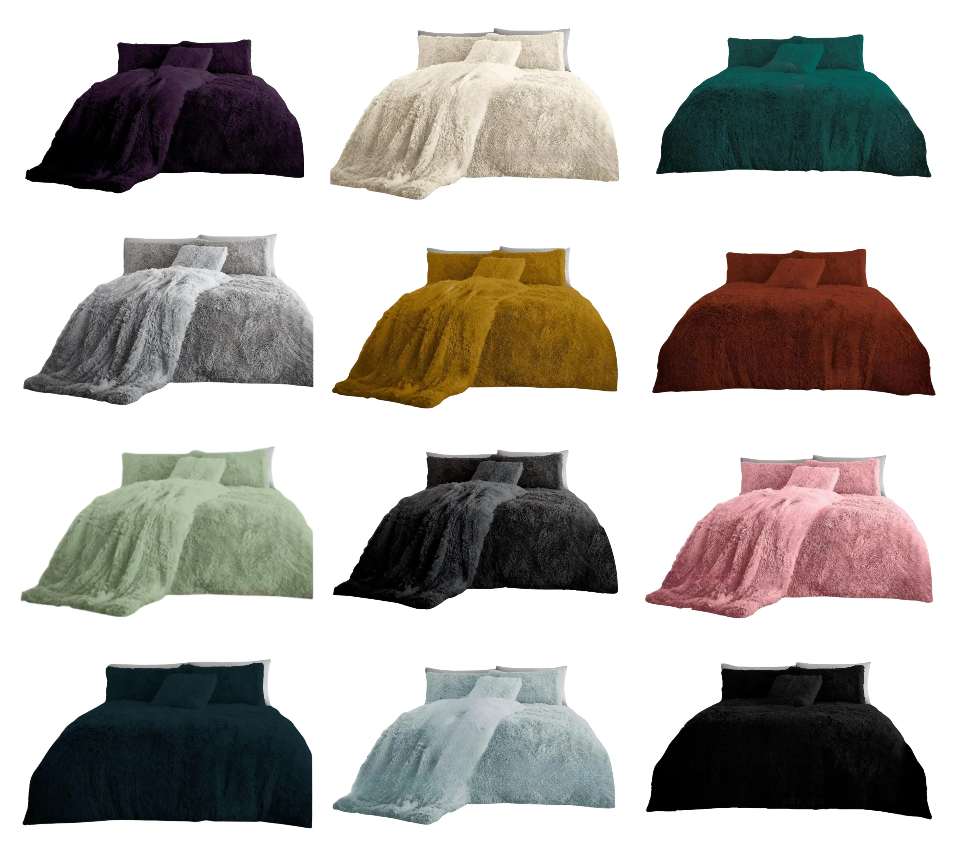 Luxury Fleece Bedding Duvet Set Hug & Snug Duvets Cover Super Soft Warm & Cozy Fluffy Fur Bedding Set