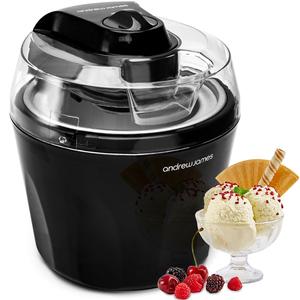 Andrew James Ice Cream Maker | Frozen Yoghurt Sorbet Maker, Ice Cream Machine with Paddle and removeable Ice Cream Bowl - Dessert and Icecream Maker, 1.5L Capacity