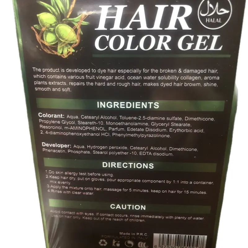 Lichen Professional Hair Color Gel LARGE SIZE NATURAL BLACK 500ml Hair Dye - Beard Color 7