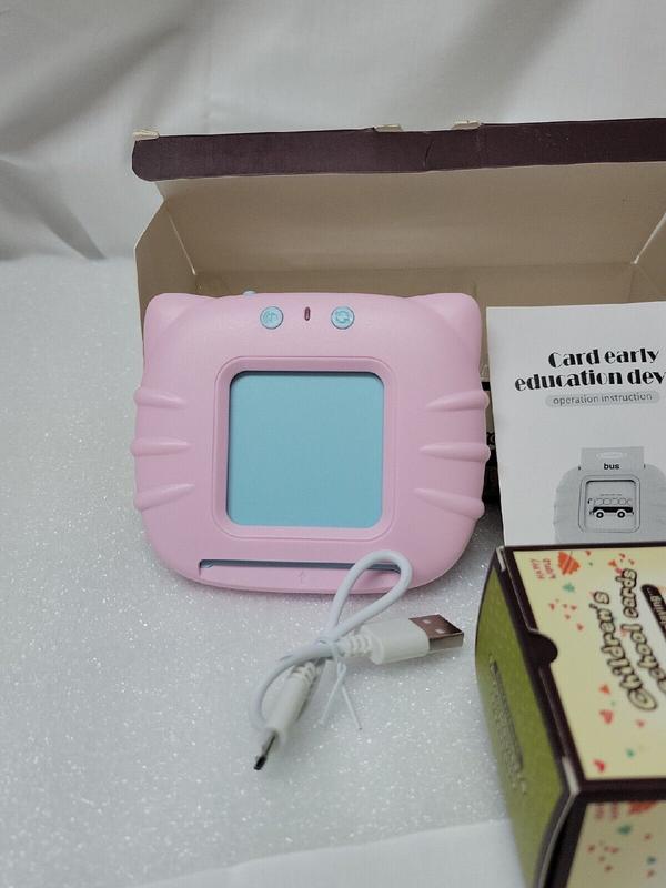 Card Reading Device Learning Machine with Cards, Early Educational Pink "Works" 3