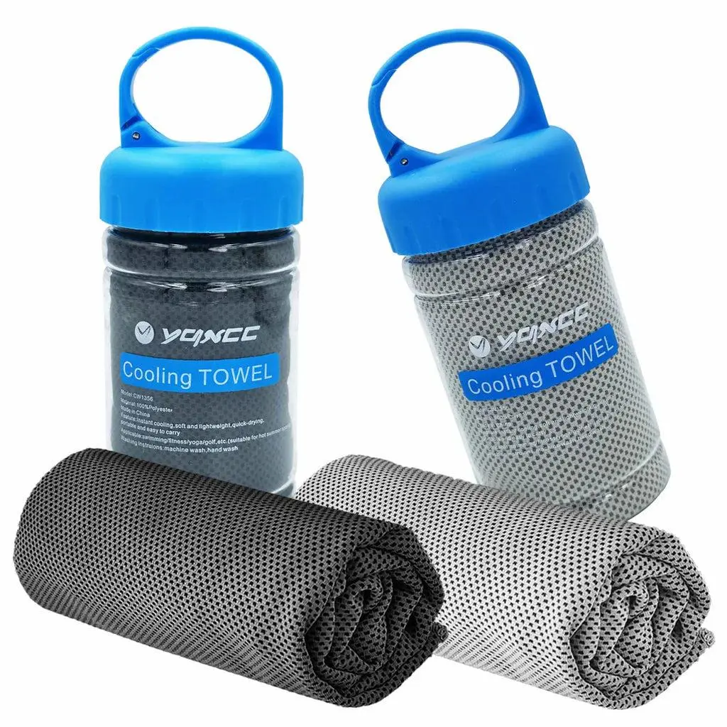 2 Pcs Cooling Towel Bottle Microfibre Quick Dry Breathable for Neck & Face During Sports Microfiber Rock